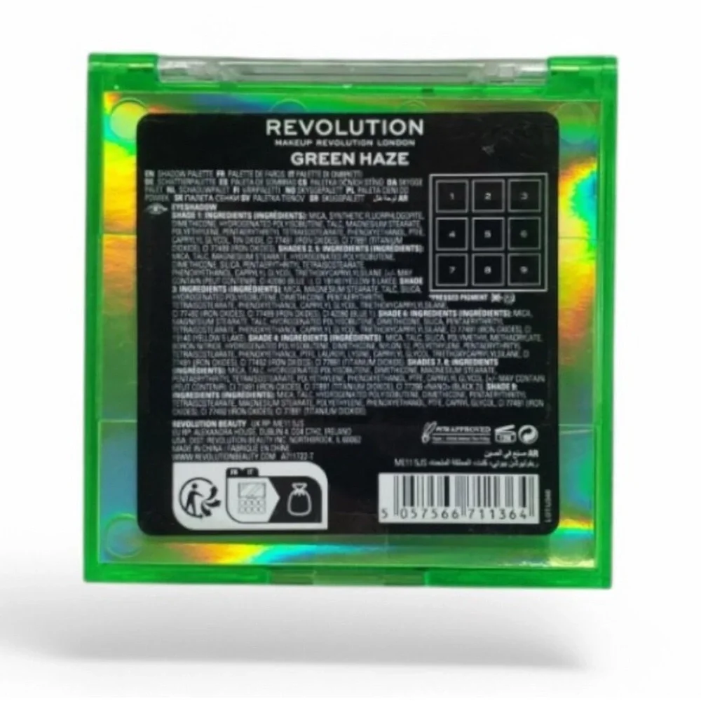 NEW Makeup Revolution‎ Beauty Ultimate Neons 9 Eyeshadow Palette - Green Haze